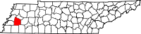 Map of Tennessee highlighting Haywood County