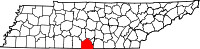 Map of Tennessee highlighting Lincoln County