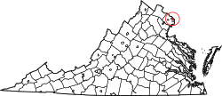 State map highlighting Arlington County