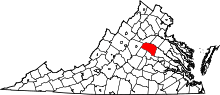 State map highlighting Louisa County