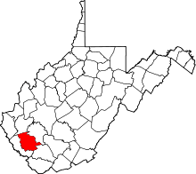 State map highlighting Logan County