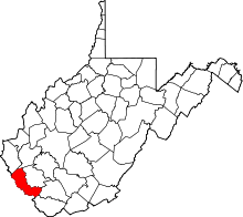 Map of West Virginia highlighting Mingo County