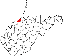 State map highlighting Pleasants County