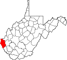 State map highlighting Wayne County