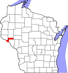 Map of Wisconsin highlighting Pepin County