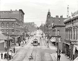 Photograph looking north on the 100 block