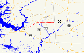 A map of Dorchester County, Maryland showing major roads.  Maryland Route 392 runs from East New Market to Reliance.