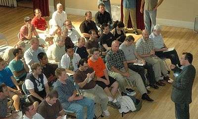 Eric Mead lecturing for magic enthusiasts in Toronto, August 2008