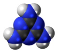 Space-filling model of the melamine molecule