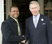 Milkyas Debebe meets Prince Charles after the 2008 Ashden Awards ceremony.