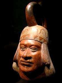 Moche portrait vessel, Musée du quai Branly, ca. 100—700 CE head jug