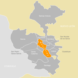 Map of Monterrey Metropolitan Area