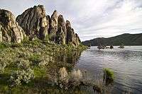 Rocks near water