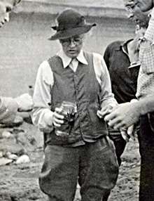 Johnson with students, biology field trip, 1937