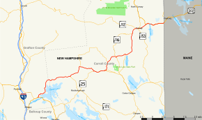 Map of New Hampshire Route 113