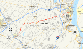 Map of New York State Route 207