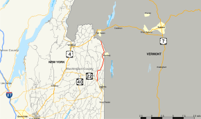 Map of New York State Route 22A