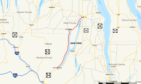 Map of New York State Route 54A