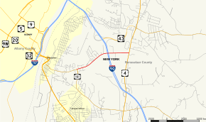 Map of New York State Route 915E