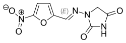 Structural formula of nitrofurantoin