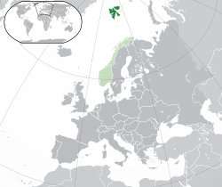 Map showing Svalbard in Europe