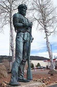 Old Bill Williams statue in Williams, Arizona