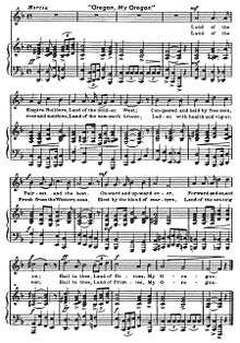 Sheet music, including the lyrics and music of the song.