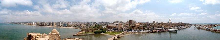 Panorama of Sidon as seen from the top of the Sea Castle, 2009