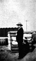 Robert E. Howard with a moustache, wearing a broad brimmed hat.