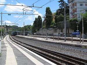 The station platforms.