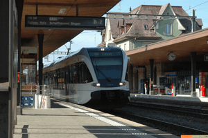 A THURBO Stadler GTW S22 train at Bülach.