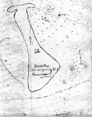 A sketch of an island's shape and its dimensions