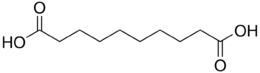 Skeletal formula of sebacic acid