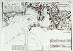 Map of the Spanish city of Cadiz