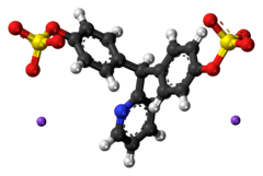 Ball-and-stick model of the component ions of sodium picosulfate