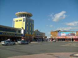 A view of the Southsea Promenade, which contains arcades, restaurants, cinemas and a pier (which cannot be seen in this photograph).