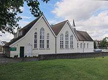 St Thomas Aquinas church, Ham, looking west from Ham Common