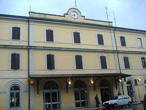 The entrance to the passenger building.