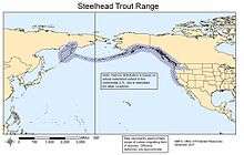 Map of native range of anadromous form-steelhead