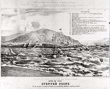 Lithograph of proposed capstans on Stepper Point