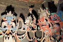  Detail of painted stucco images in the shrine