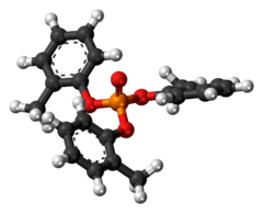 Ball-and-stick model of the tricresyl phosphate molecule