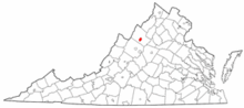 State map highlighting City of Harrisonburg