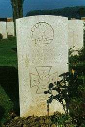 Photograph of a military grave stone.