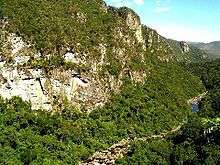 Rocky mountain landscape and valley.