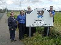 The welcome to Old Heath sign