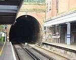 Photograph showing the south portal of Wells Tunnel.