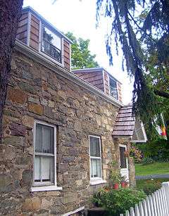 Oblique view of front of Woodruff House