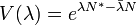 V(\lambda) = e^{\lambda N^* - \bar\lambda N}