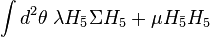  \int d^2\theta \; \lambda  H_{\bar{5}} \Sigma  H_{5} + \mu H_{\bar{5}} H_{5}